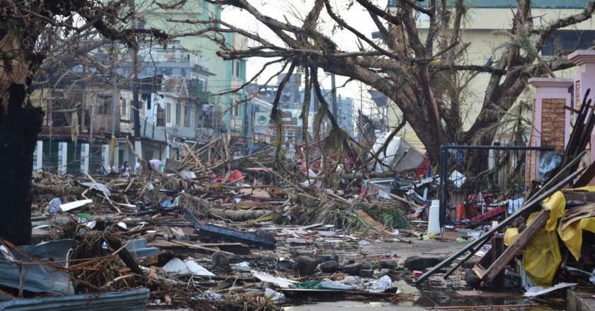 Photo of Tacloban City, Philippines, after Super Typhoon Haiyan struck land.