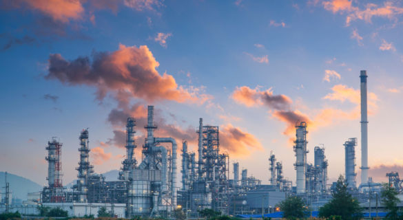 Photo of petrochemical industry with Twilight sky - Clean Energy