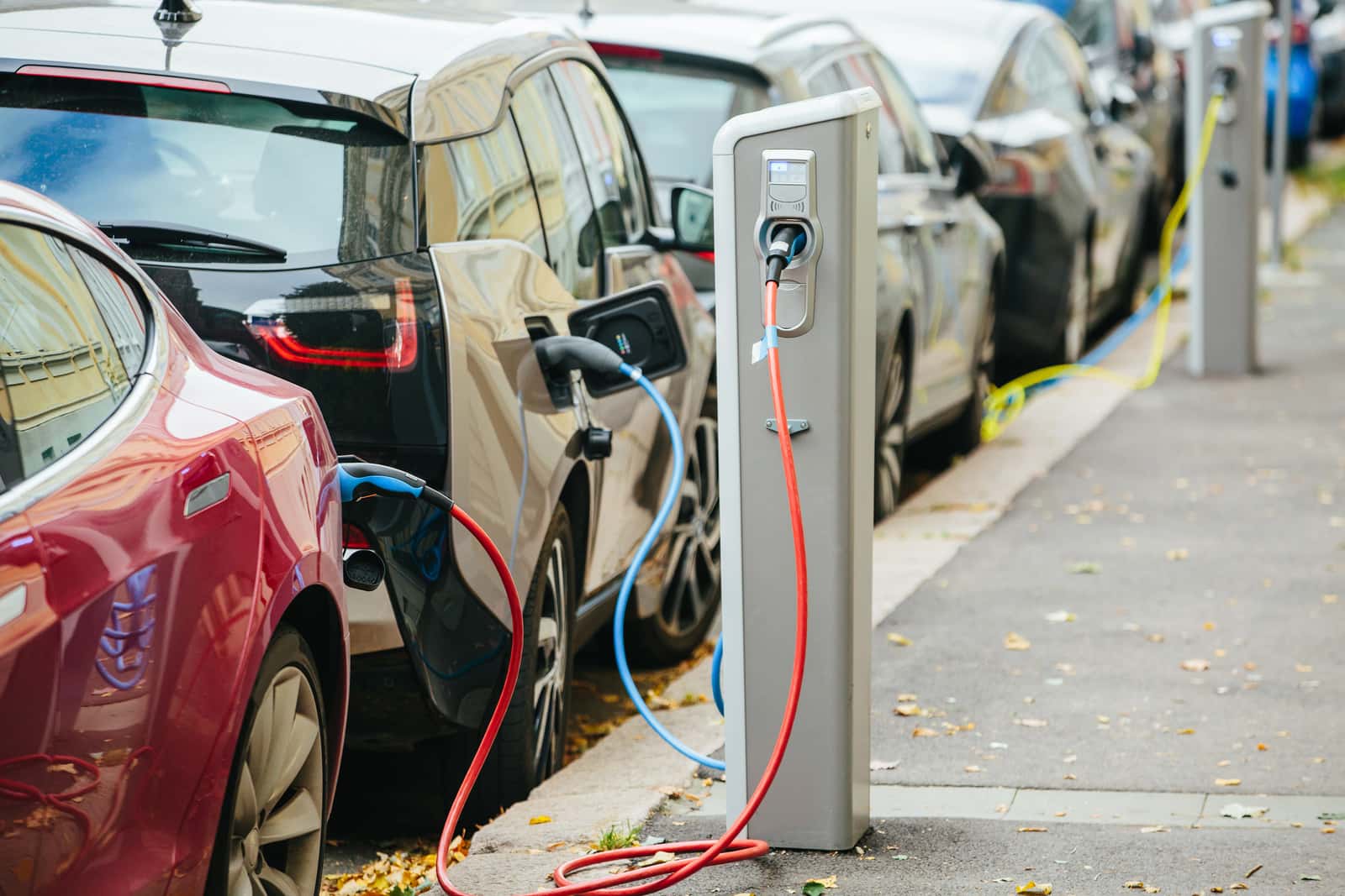 Image of electric vehicles charging while parked | Climate Nexus Polls
