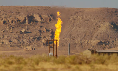 Image of Methane burning at a flare stack in rural America adds a harmful greenhouse gas to the atmosphere | Image used for the Senior Director, Strategic Communications (Campaigns) job post @Climate Nexus