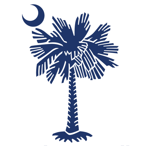 A blue palm tree and crescent moon 