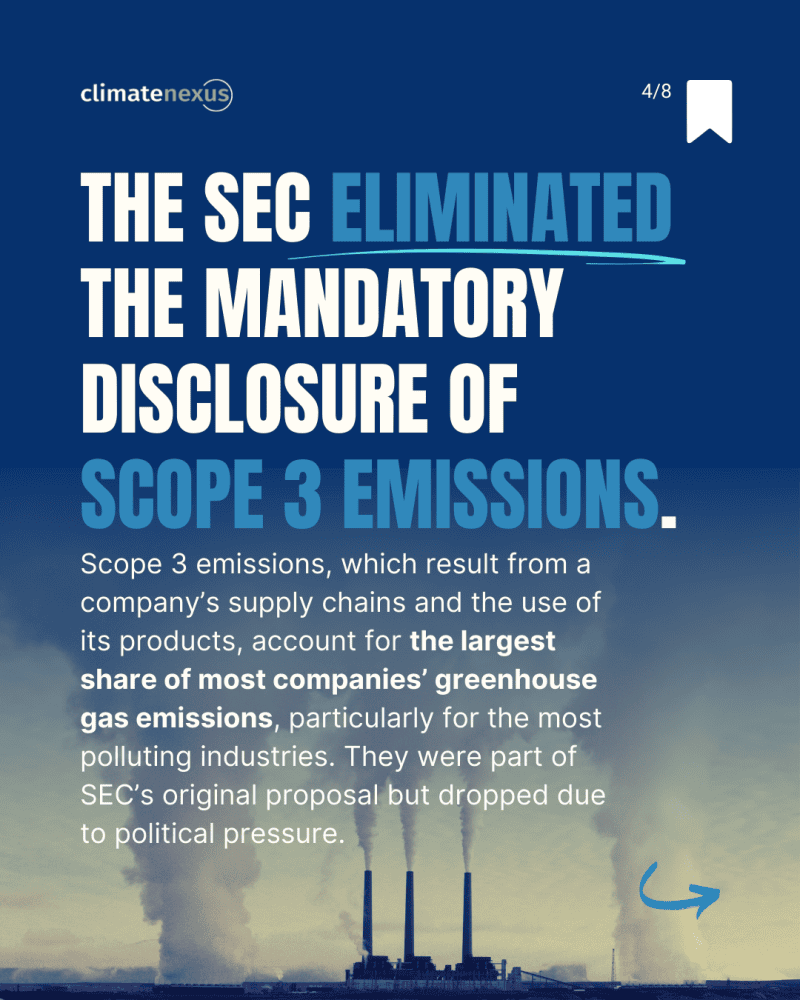 SEC eliminated mandatory disclosure of scope 3 emissions